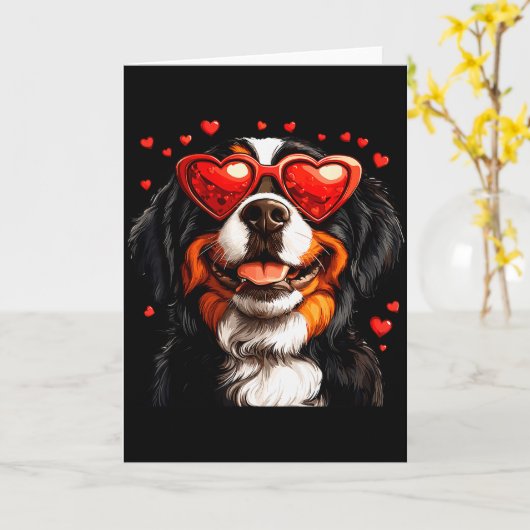Bernese Mountain Schattige Berner Hond Liefhebber  Kaart (Gele Bloem)