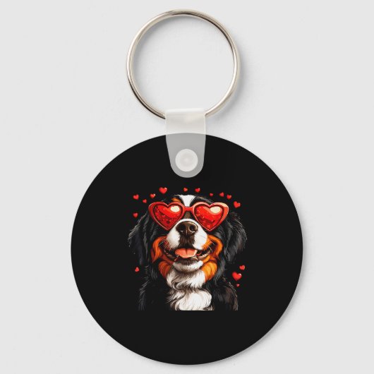 Bernese Mountain Schattige Berner Hond Liefhebber Sleutelhanger (Voorkant)