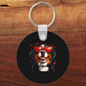 Bernese Mountain Schattige Berner Hond Liefhebber Sleutelhanger (Voorkant)