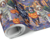 Bernese Mountain Trick-or-Treating op Halloween Cadeaupapier (Rol Hoek)