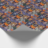 Bernese Mountain Trick-or-Treating op Halloween Cadeaupapier (Hoek)