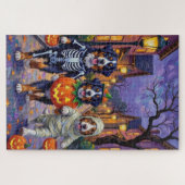Bernese Mountain Trick-or-Treating op Halloween Legpuzzel (Horizontaal)