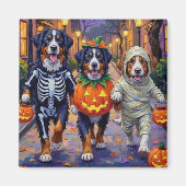 Bernese Mountain Trick-or-Treating op Halloween Magneet (Voorkant)