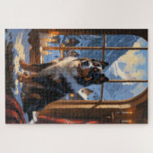 Bernese Mountain With Christmas Lights Holiday Legpuzzel (Horizontaal)
