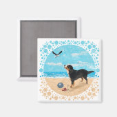 Bernese Mt. Dog bij het strand Magneet (Voorkant / Achterkant)
