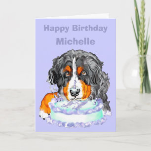 Bernese Mt Dog Birthday CUSTOMIZE Kaart