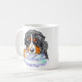 Bernese Mt Dog Cake Face Birthday Koffiemok (Voorkant links)