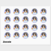 Bernese Mt Dog Cake Face Birthday Ronde Sticker (Vel)