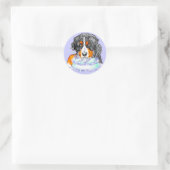Bernese Mt Dog Cake Face Birthday Ronde Sticker (Tas)