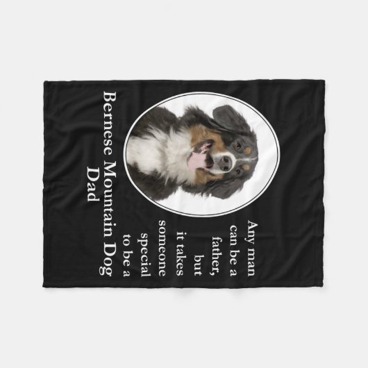 Bernese Mt. Dog Dad Fleece Blanket (Voorkant (Horizontaal))