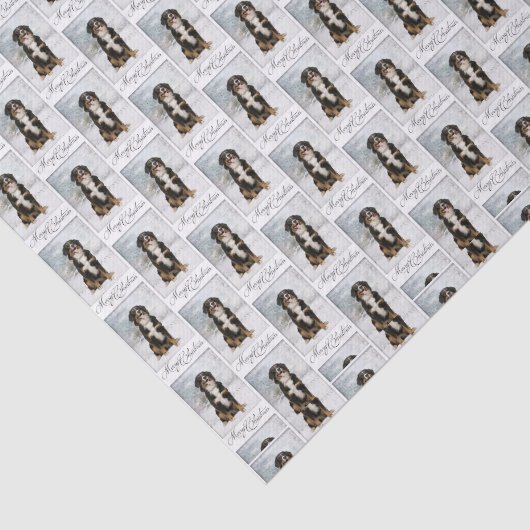 Bernese Mt. Dog-kerstkrant Tissuepapier (Detail)