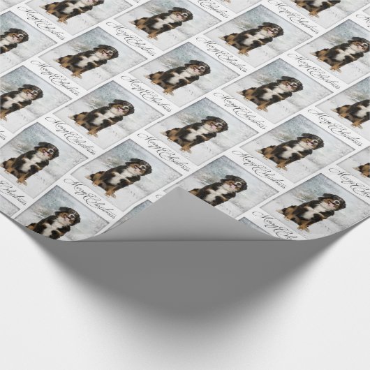 Bernese Mt. Dog-kerstpapier Cadeaupapier (Hoek)
