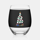 Bernese Mt Dog Puppy Christmas Tree Classic T-Shir Wijnglas Zonder Voet (Voorkant)