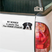 Bernese Mt Dog - Slimmer dan student - grappig Bumpersticker (Op Truck)