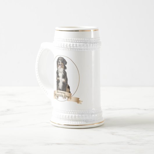 Bernese Mt. Dog Stein Bierpul (Voorkant links)