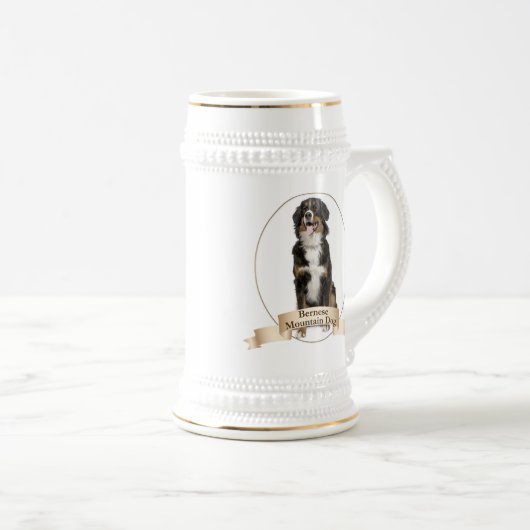 Bernese Mt. Dog Stein Bierpul (Voorkant rechts)