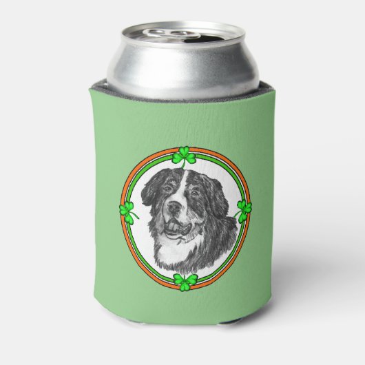 Bernese Mtn Dog Saint Patricks Day Blikjeskoeler (Blikje Achterkant)