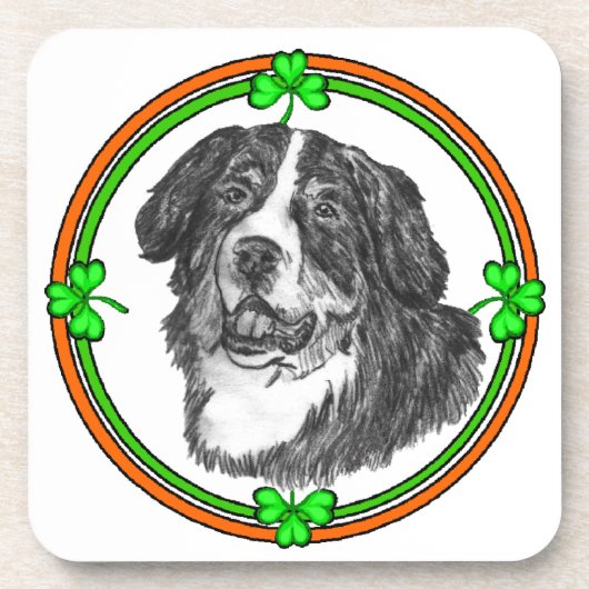 Bernese Mtn Dog St Patricks Bier Onderzetter (Voorkant)