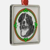 Bernese Mtn Dog St Patricks Metalen Ornament (Rechts)