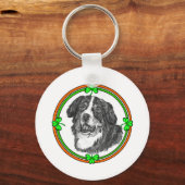 Bernese Mtn Dog St Patricks Sleutelhanger (Voorkant)
