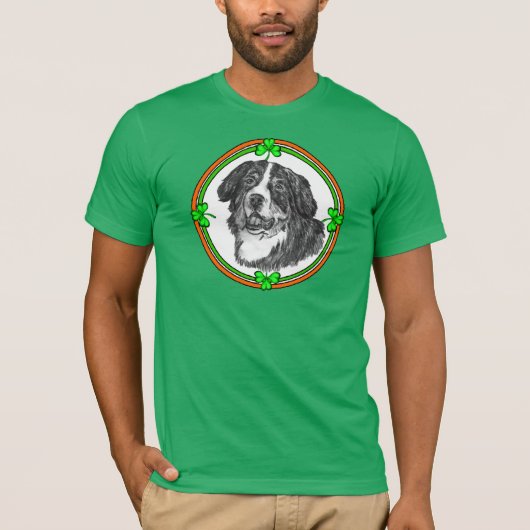 Bernese Mtn Dog St Patricks T-shirt (Voorkant)