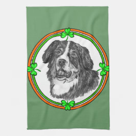 Bernese Mtn Dog St Patricks Theedoek