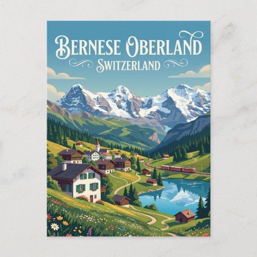 Bernese Oberland Zwitserland Briefkaart (Voorkant)