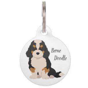 Bernese Poedel mix Sleutelhanger Huisdier ID-label Huisdierpenning