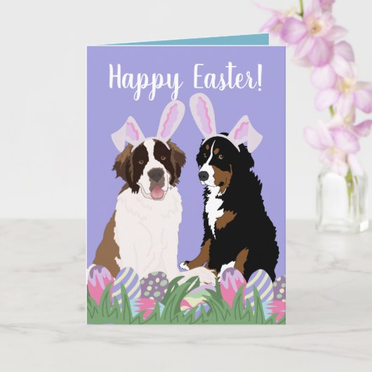 Bernese Saint Bernard Easter Kaart (Orchidee)