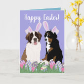  Bernese Saint Bernard Easter Kaart (Gele Bloem)