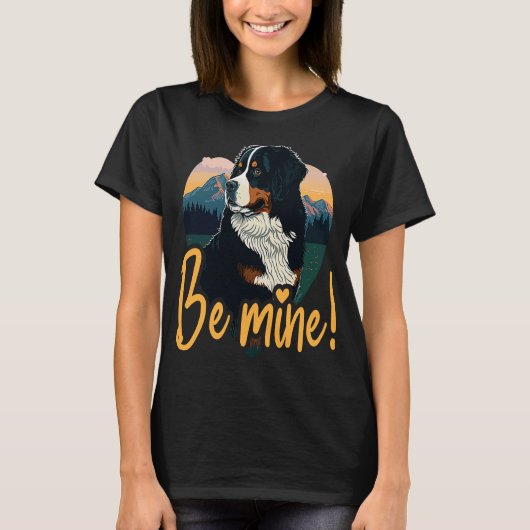Bernesemountaindog met hartendoekje liefde voor Va T-shirt (Voorkant)