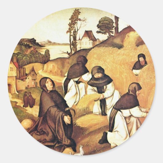 Bernhard altaar scènes uit het leven van de heilig ronde sticker (Voorkant)