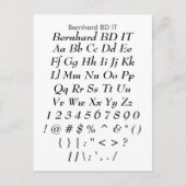 Bernhard BD IT - Zazzle Font Sampler Sheet Briefkaart (Voorkant)