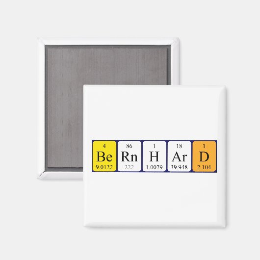 Bernhard periodieke table name magnet (Voorkant / Achterkant)