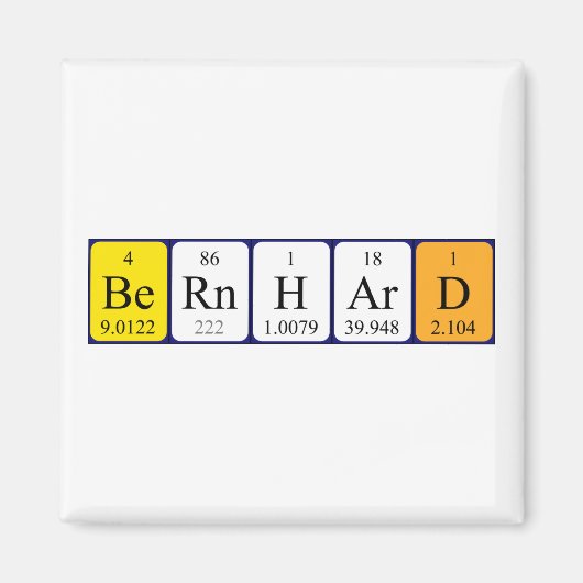 Bernhard periodieke table name magnet (Voorkant)