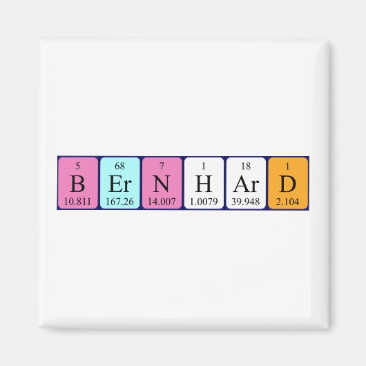 Bernhard periodieke table name magnet (Voorkant)