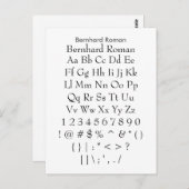 Bernhard Roman - het Blad van de Steekproef van de Briefkaart (Voorkant / Achterkant)