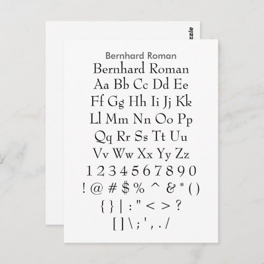 Bernhard Roman - het Blad van de Steekproef van de Briefkaart (Voorkant / Achterkant)