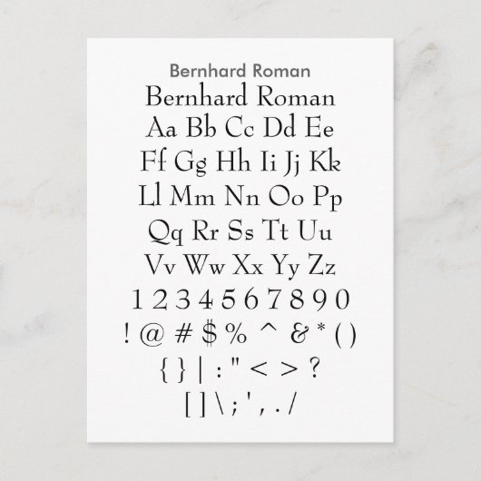 Bernhard Roman - het Blad van de Steekproef van de Briefkaart (Voorkant)