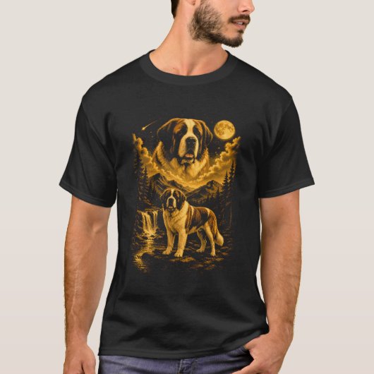 Bernhardiner Huilende Maan T-shirt (Voorkant)