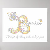 Bernice B initiaal doodle art. Poster (Voorkant)