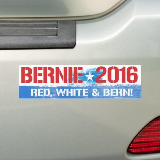 Bernie 2016 - Red White en Bern - Bernie Sanders Bumpersticker (Op auto)