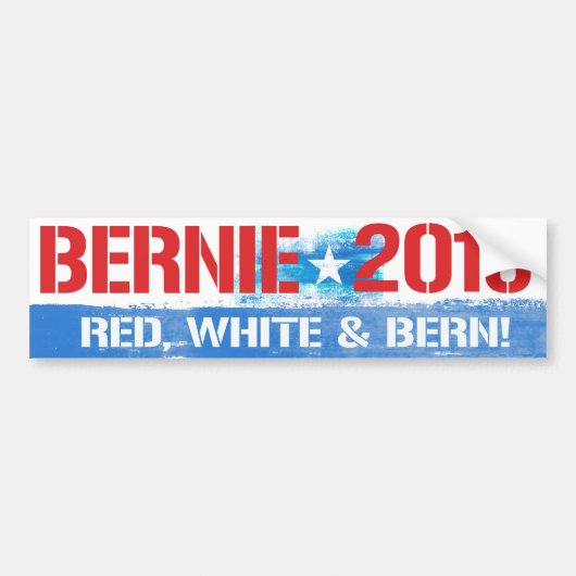 Bernie 2016 - Red White en Bern - Bernie Sanders  Bumpersticker (Voorkant)
