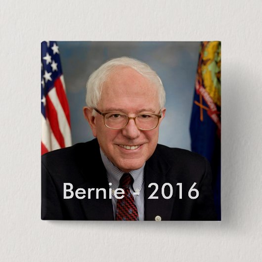 Bernie 2016 vierkante button 5,1 cm (Voorkant)
