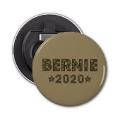 Bernie 2020 Camouflage Verkiezing Bruin Button Flesopener (Voorkant)