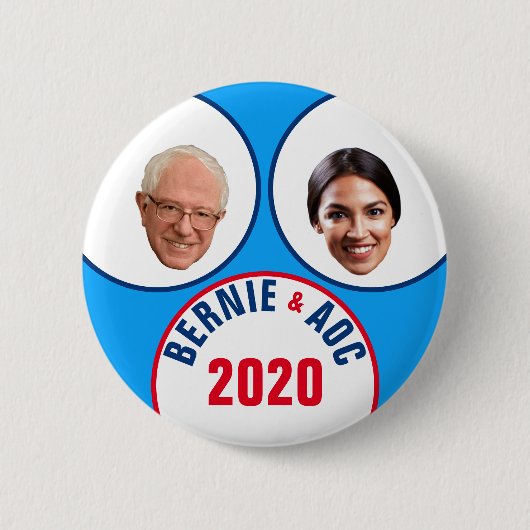 Bernie & AOC 2020 Ronde Button 5,7 Cm (Voorkant)