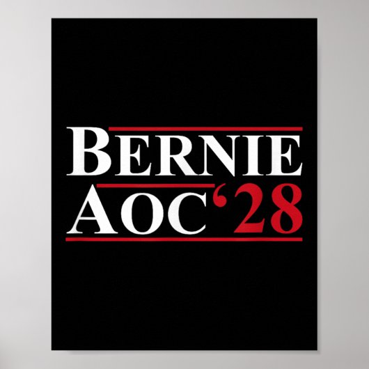 Bernie Aoc 2028 Bernie Sanders Alexandria Cortez P Poster (Voorkant)