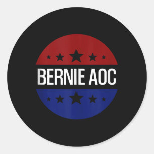 Bernie Aoc 2028 Bernie Sanders Alexandria Cortez P Ronde Sticker