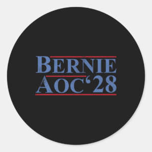 Bernie Aoc 2028 Bernie Sanders Alexandria Cortez P Ronde Sticker
