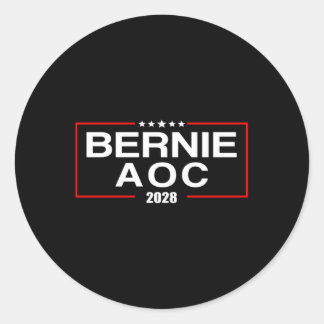 Bernie Aoc 2028 Bernie Sanders Alexandria Cortez P Ronde Sticker